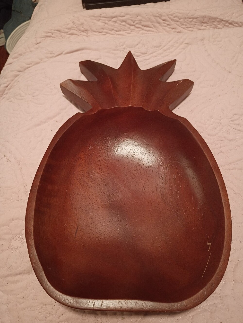 TropEco Vintage Hawaii Monkeypod Wooden Pineapple Trinket Bowl.